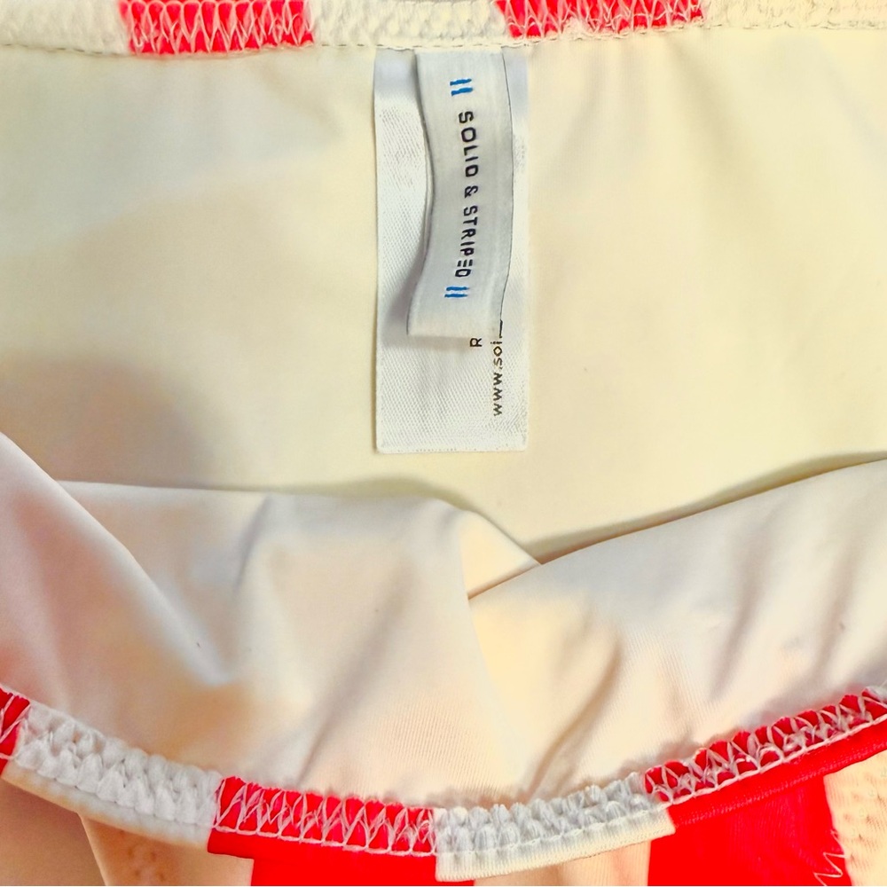 SOLID & STRIPED Bold Red and White Bikini Bottom | Sz L - Picture 3 of 3